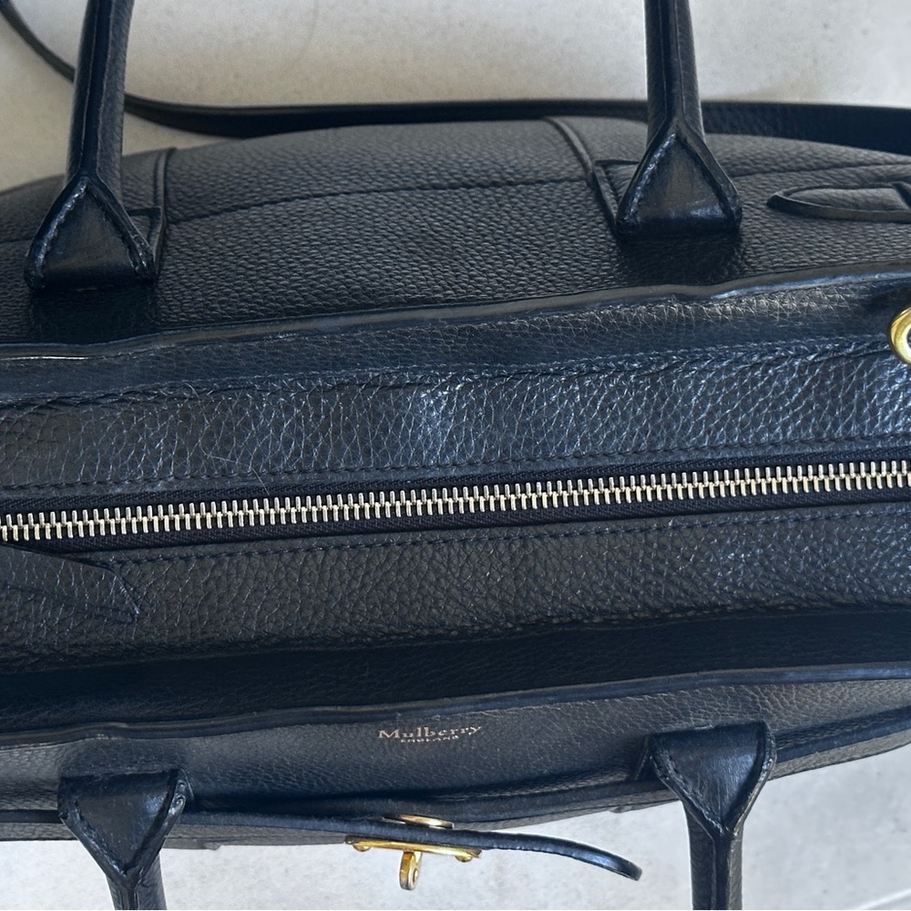 Mulberry Black Pebbled Leather Tote with Gold Hardware - Picture 6 of 12